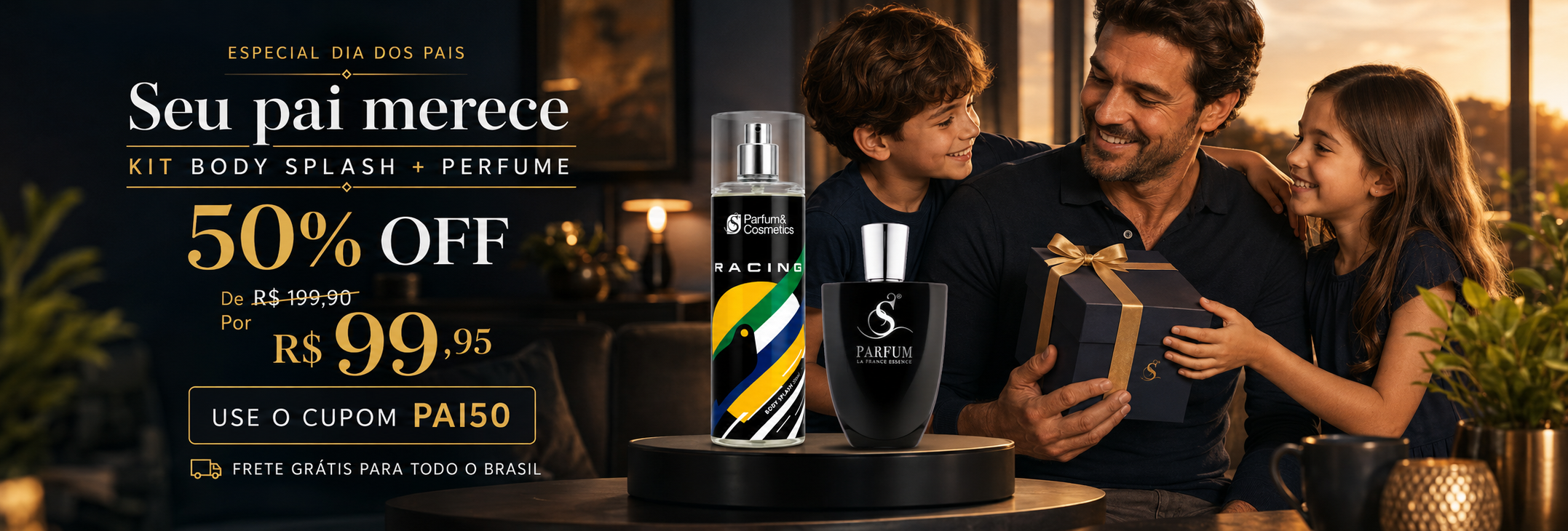 Dia dos Pais S Parfum: Kits Masculinos com 50% OFF